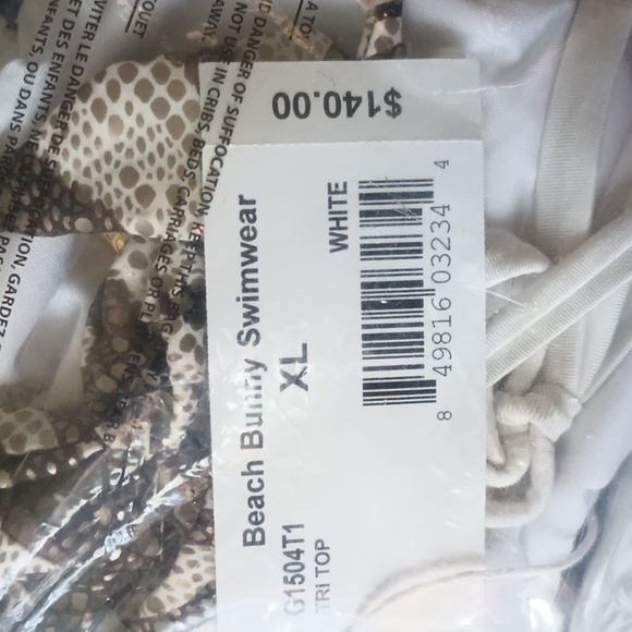 Beach Bunny NWT gold white xl swimsuit - Picture 11 of 11